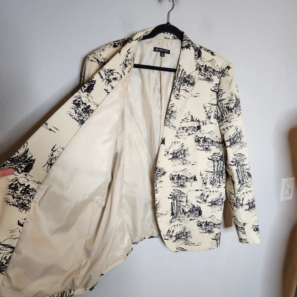 Macy's INC Deer Scene Tan Blazer Mens Size XXL Slim Hunter Outdoors - Picture 13 of 16